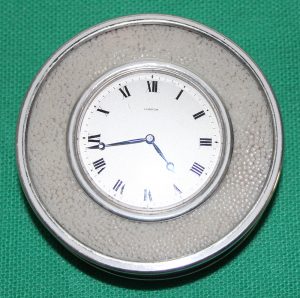 Silver & Enamel Desk Clock
